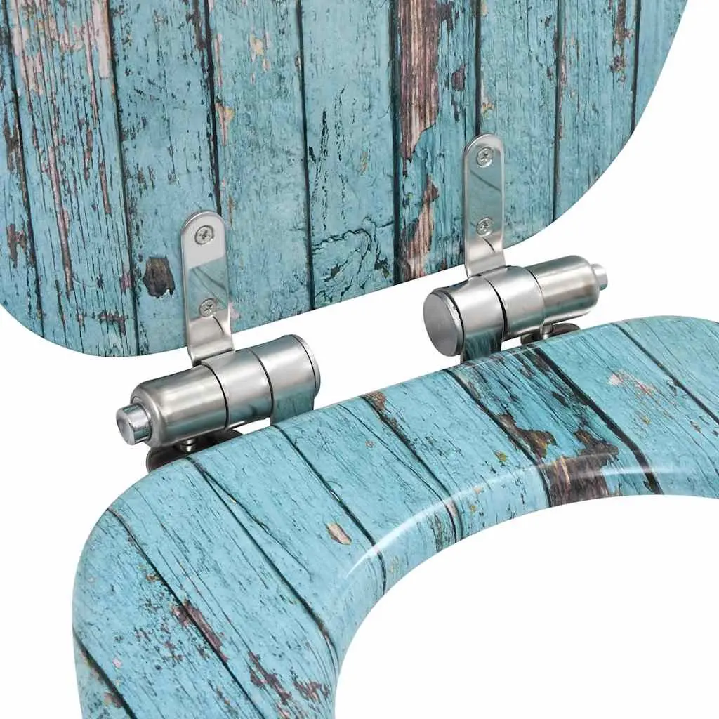 Toilet Seats 2pcs Soft Close Lids Old Wood Design Bathroom Accessory