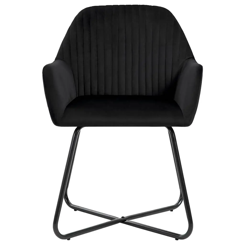 Dining Chairs Velvet Black Set of 6 Kitchen Living Room Seating