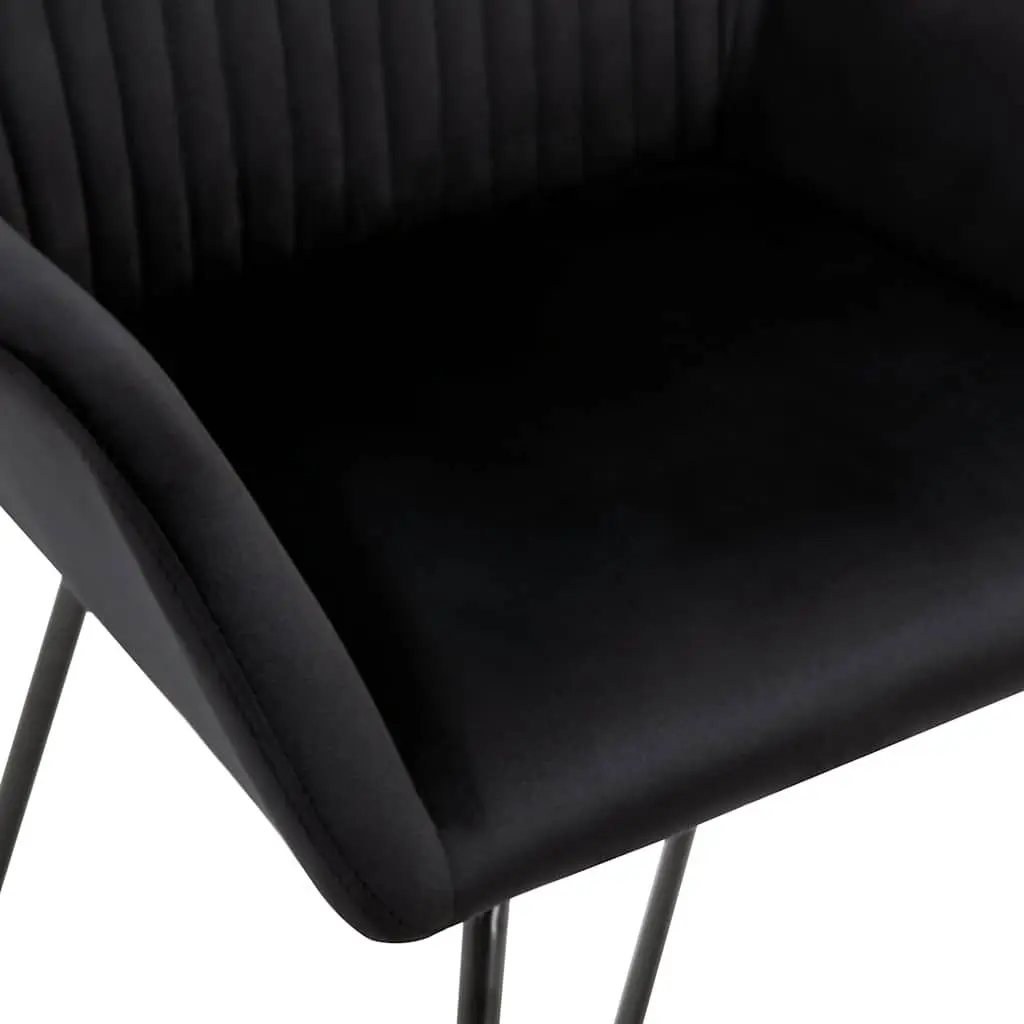 Dining Chairs Velvet Black Set of 6 Kitchen Living Room Seating