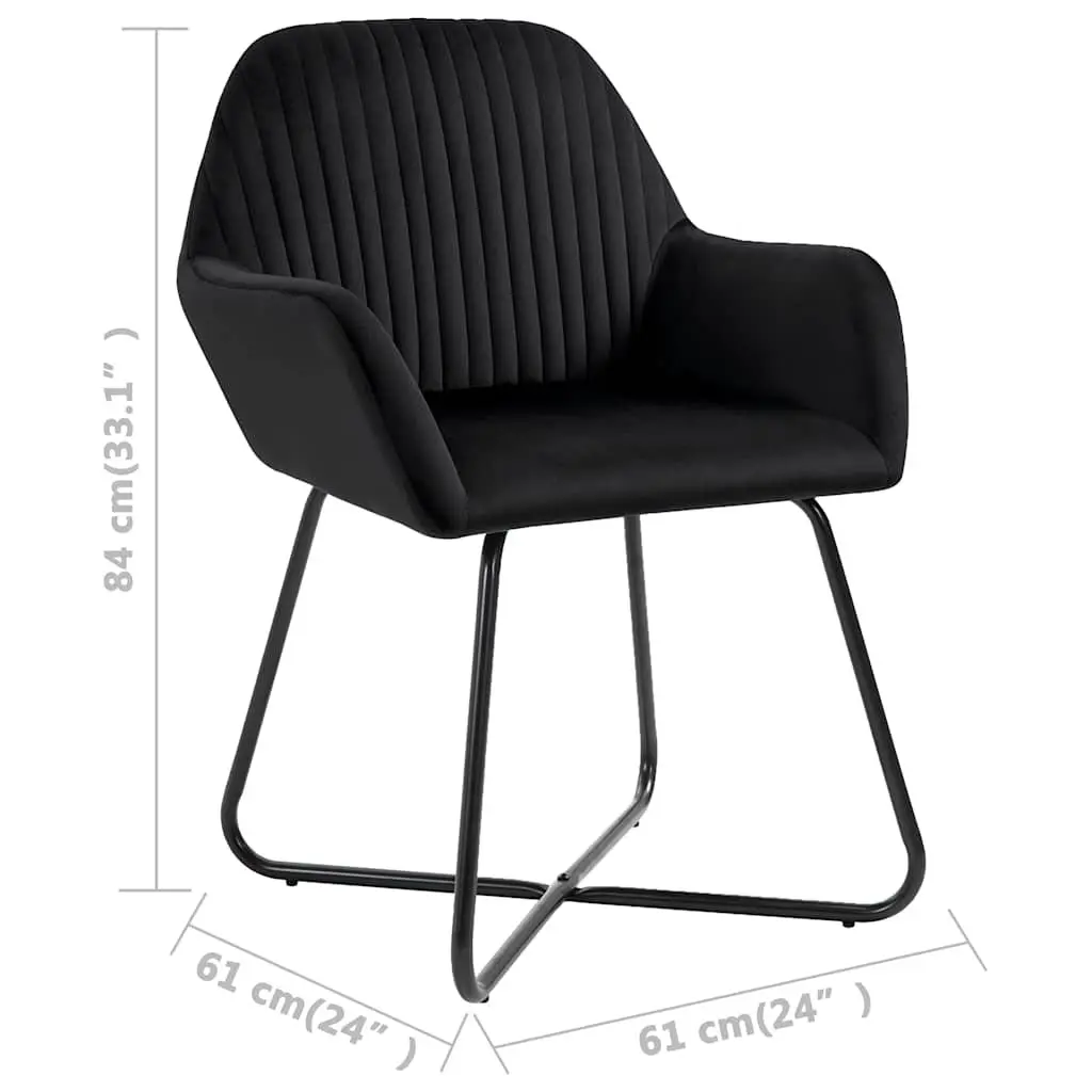 Dining Chairs Velvet Black Set of 6 Kitchen Living Room Seating