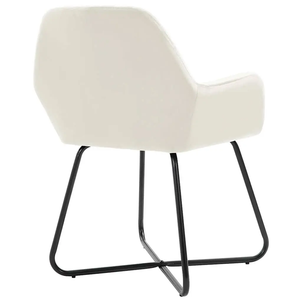 Dining Chairs Velvet Cream Set of 4 Kitchen Room Seating Furniture Armrest