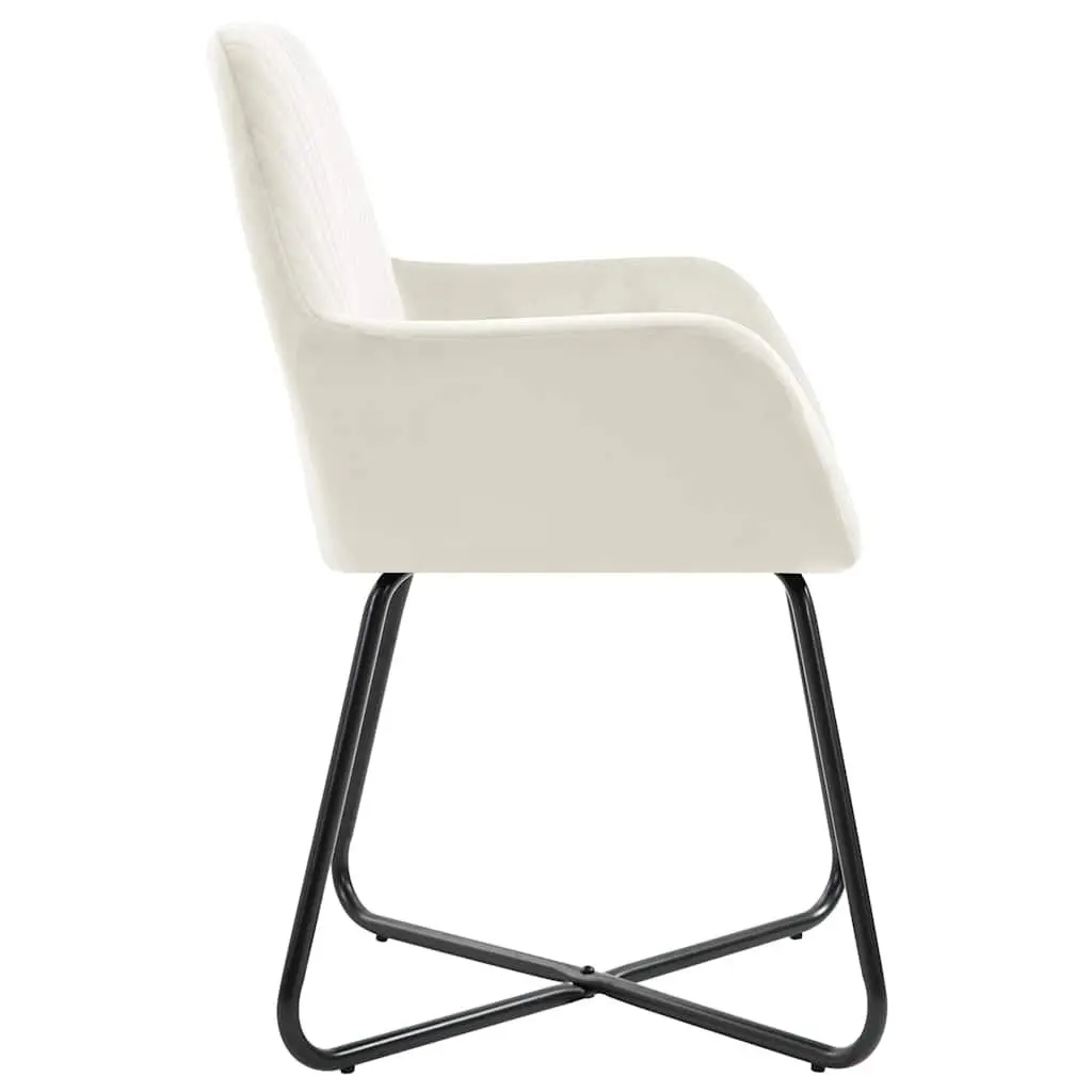 Dining Chairs Velvet Cream Set of 4 Kitchen Room Seating Furniture Armrest