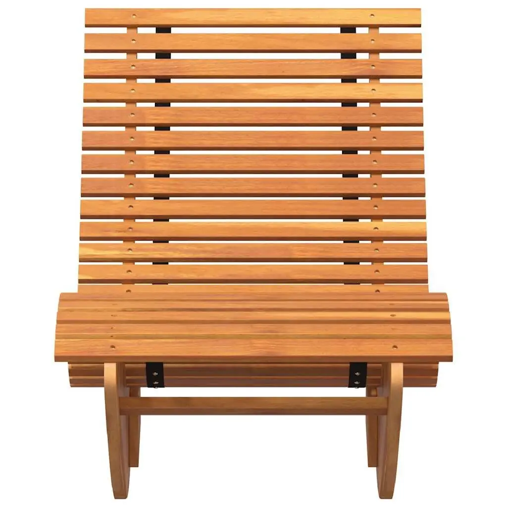 Rocking Chair Sun Loungers Acacia Wood Brown Outdoor Seating 2 Piece