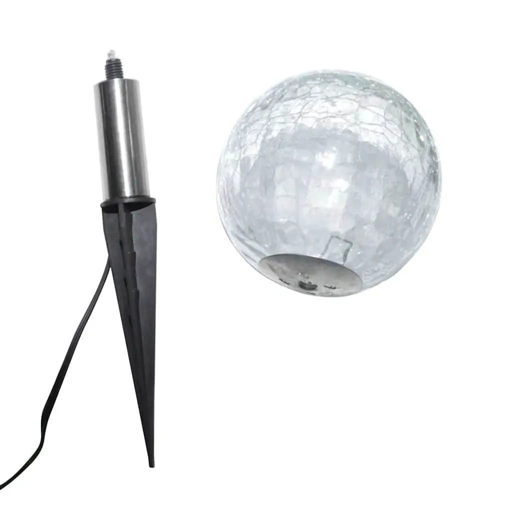 Solar Garden Lights LED Ball White 6 Piece Outdoor Pathway Yard Patio Lighting Spike