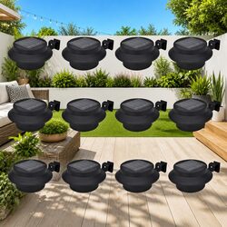 Practical Solar Fence Lights for Outdoor Use, 12 pcs Set