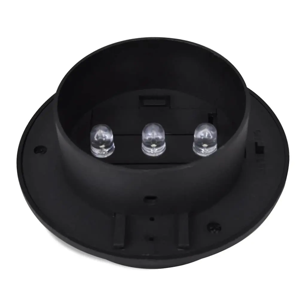 Outdoor Solar Fence Lamps LED Black 12 Piece Durable Plastic Garden Wall Lighting