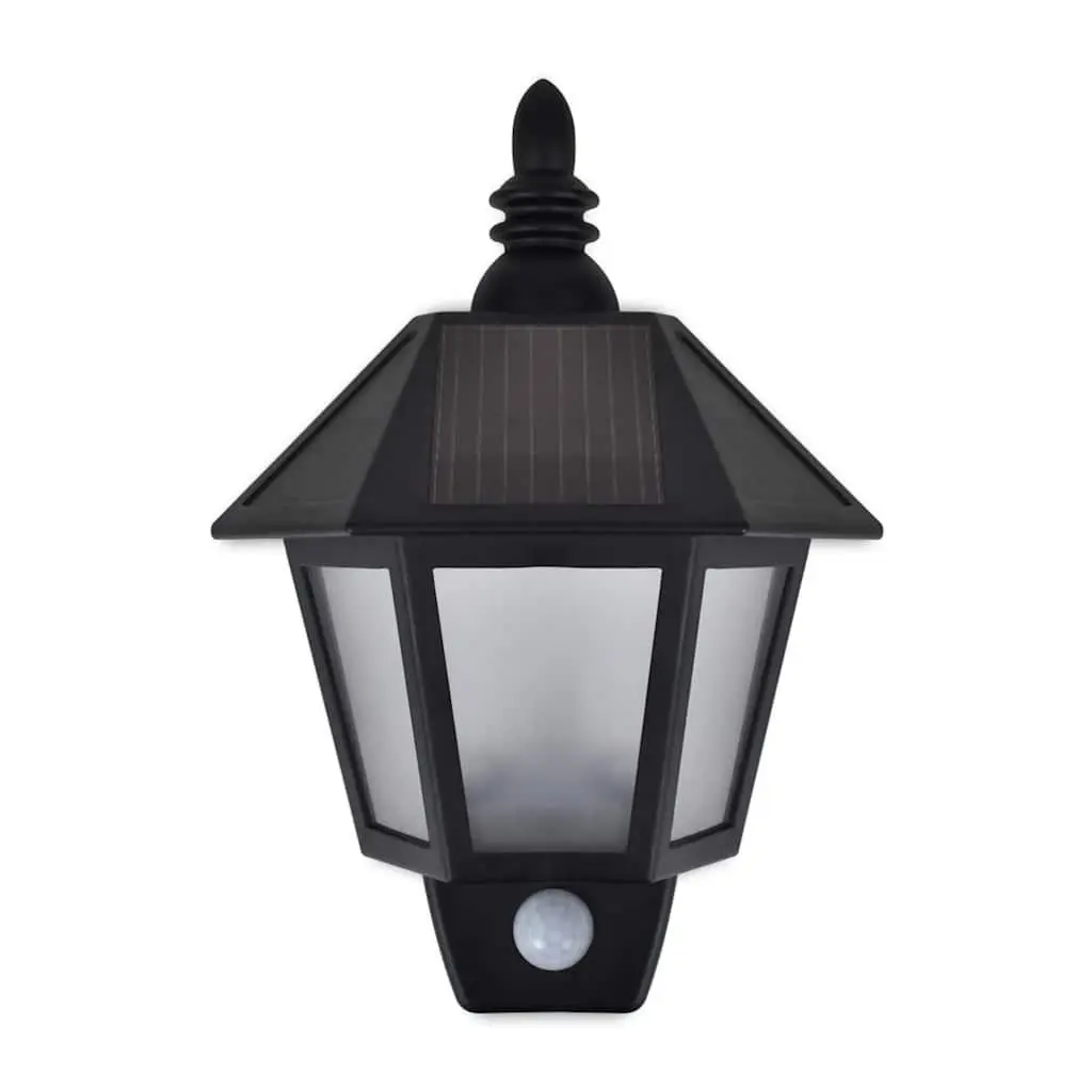 Black Solar Motion Sensor Wall Lamps Outdoor Lighting for Garden Patio Fence 2 Piece