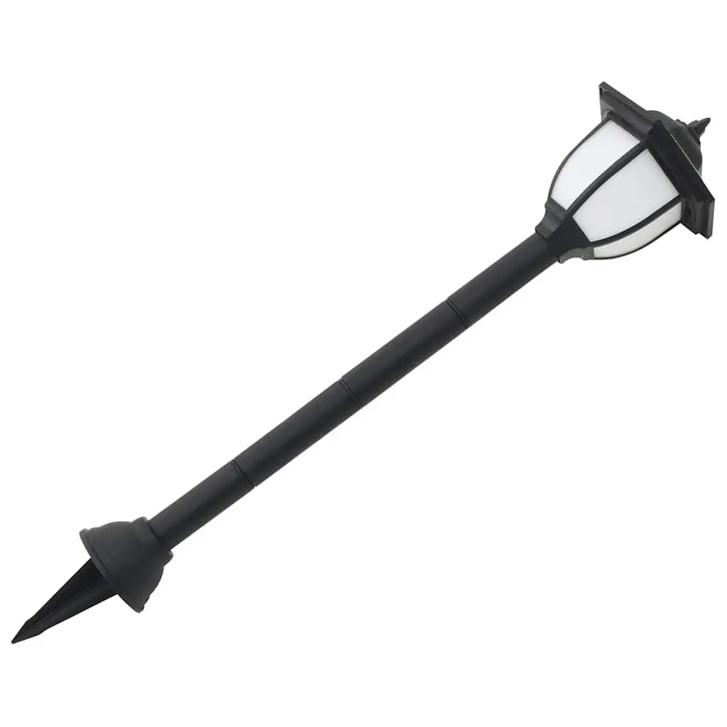 Outdoor Solar LED Lamps Black 6 Pack Garden Patio Pathway Automatic Dusk Lighting