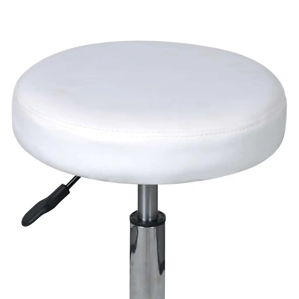 Office Stools 2 pcs White 35.5x84 cm Adjustable Height Gas Lift Castors