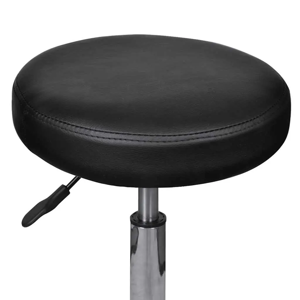 Office Stools 2 pcs Black Adjustable Height Gas Lift Modern Desk Chair Castors