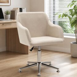 Versatile Cream Swivel Chair for Home and Office Use