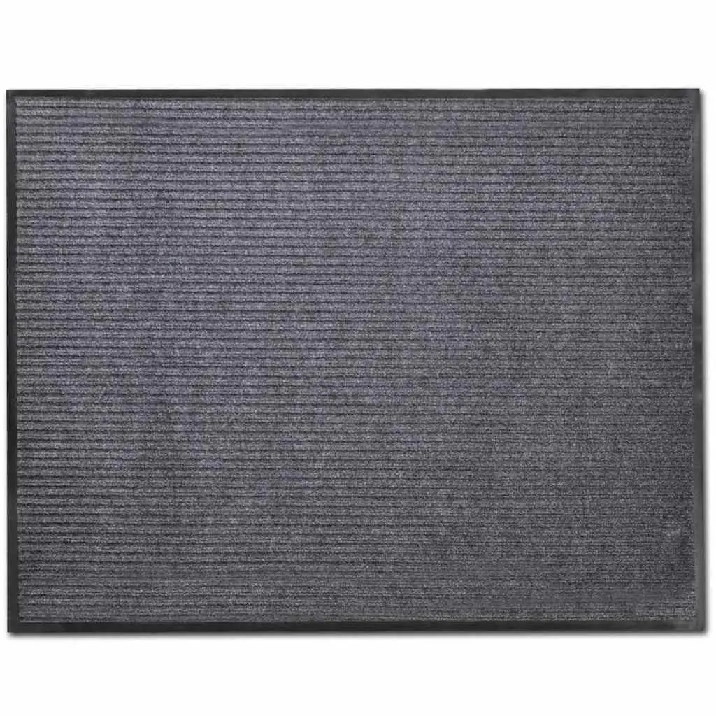Door Mats Non-Slip PVC Backing 90x60 cm Grey 2 Piece