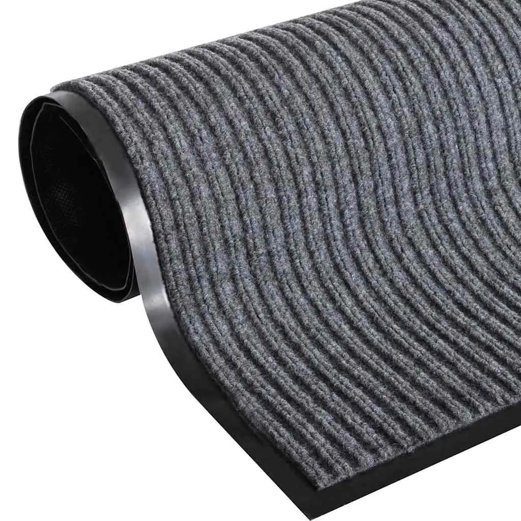 Door Mats Non-Slip PVC Backing 90x60 cm Grey 2 Piece
