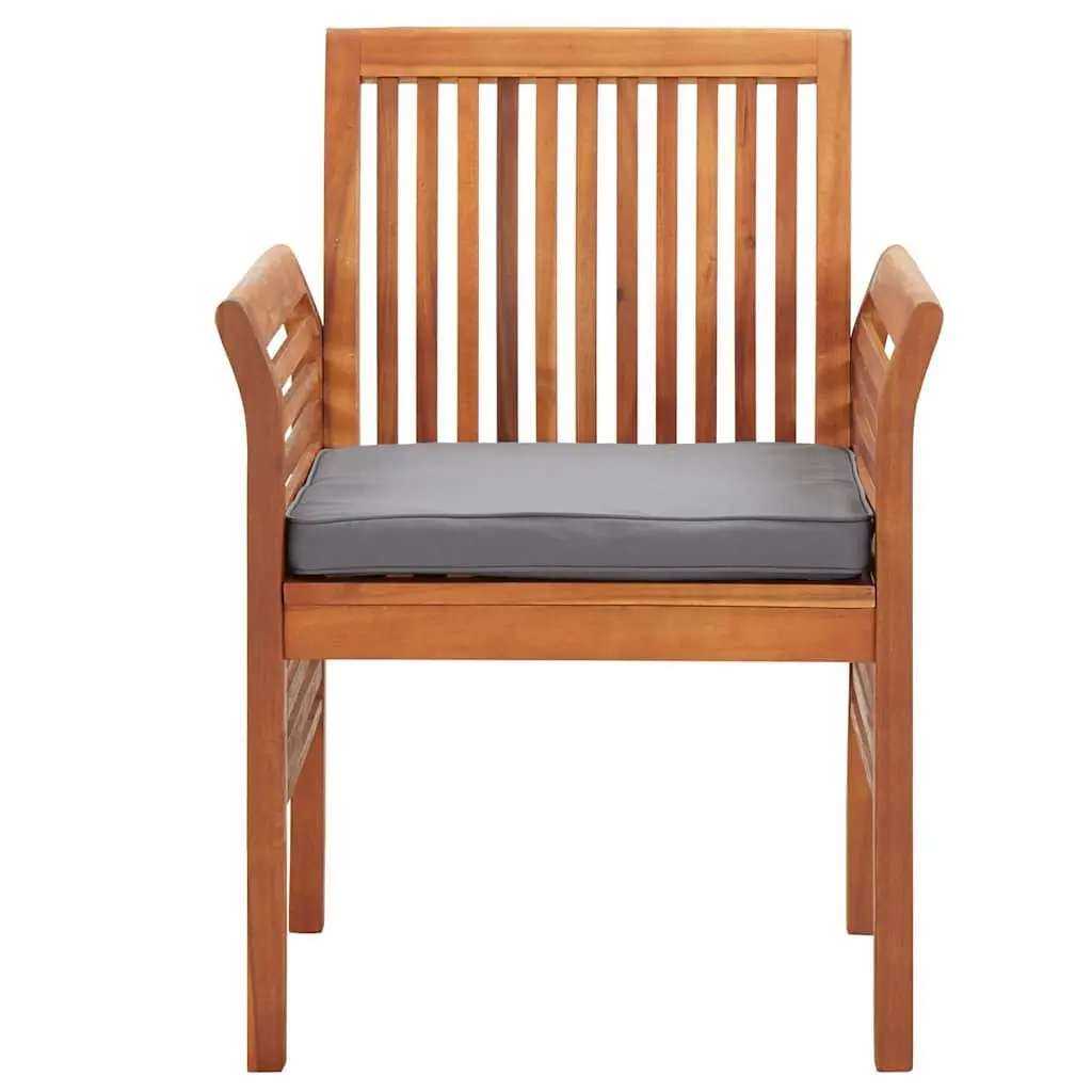 5 Piece Outdoor Dining Set Wood Acacia Table Chairs with Cushions Patio