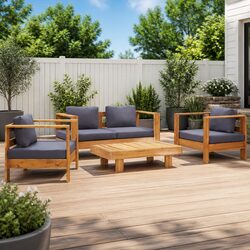 Practical 4-Piece Lounge Set for Outdoor Enjoyment