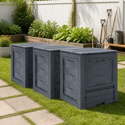 3 Grey Rattan Look Composters for Effective Waste Management