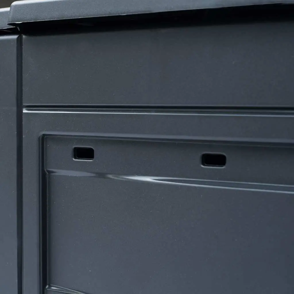 Garden Composters Plastic Grey 60x60x73cm 3 Piece Rattan Look Outdoor Recycling Waste Bins