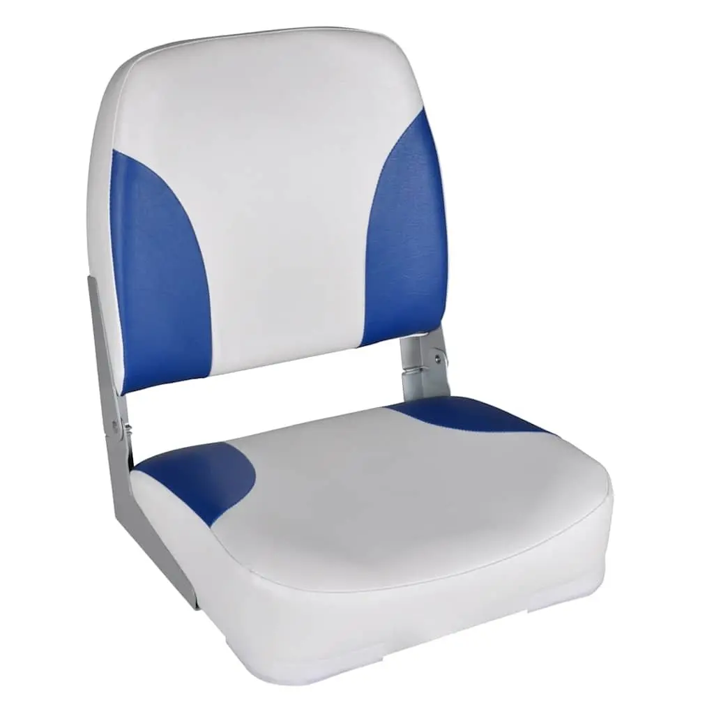 Boat Seats Foldable Backrest Weatherproof Plastic 41 x 36 x 48 cm Blue White 2 Piece