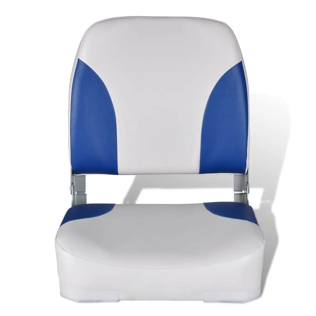 Boat Seats Foldable Backrest Weatherproof Plastic 41 x 36 x 48 cm Blue White 2 Piece