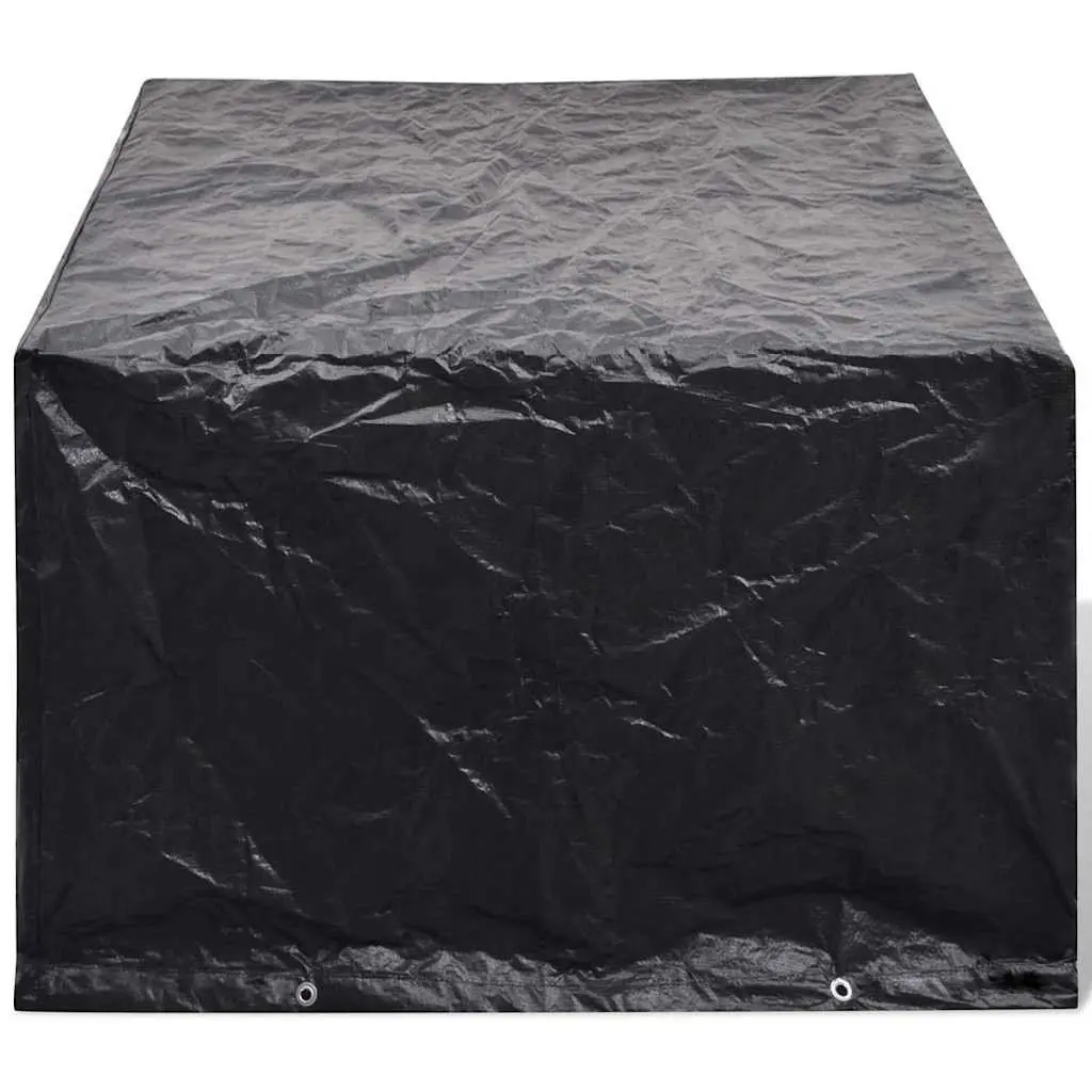 Garden Furniture Covers Waterproof Polyethylene 180x140cm Black 2 Piece