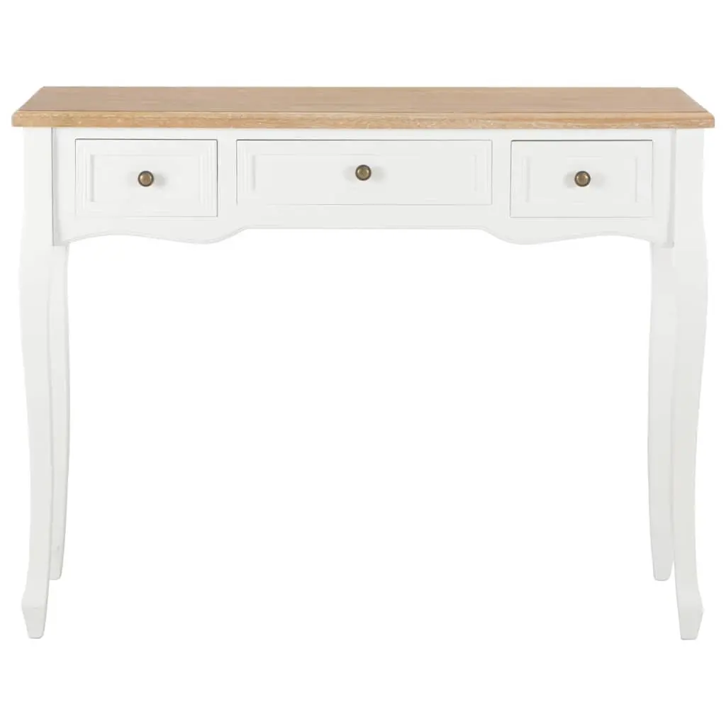 End Table Console Dressing MDF Pinewood 3 Drawers White