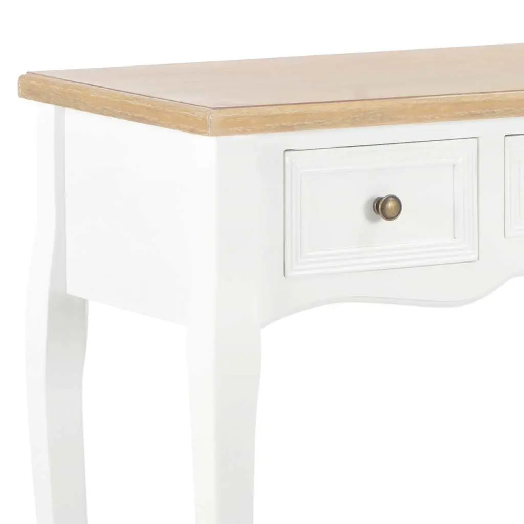 End Table Console Dressing MDF Pinewood 3 Drawers White