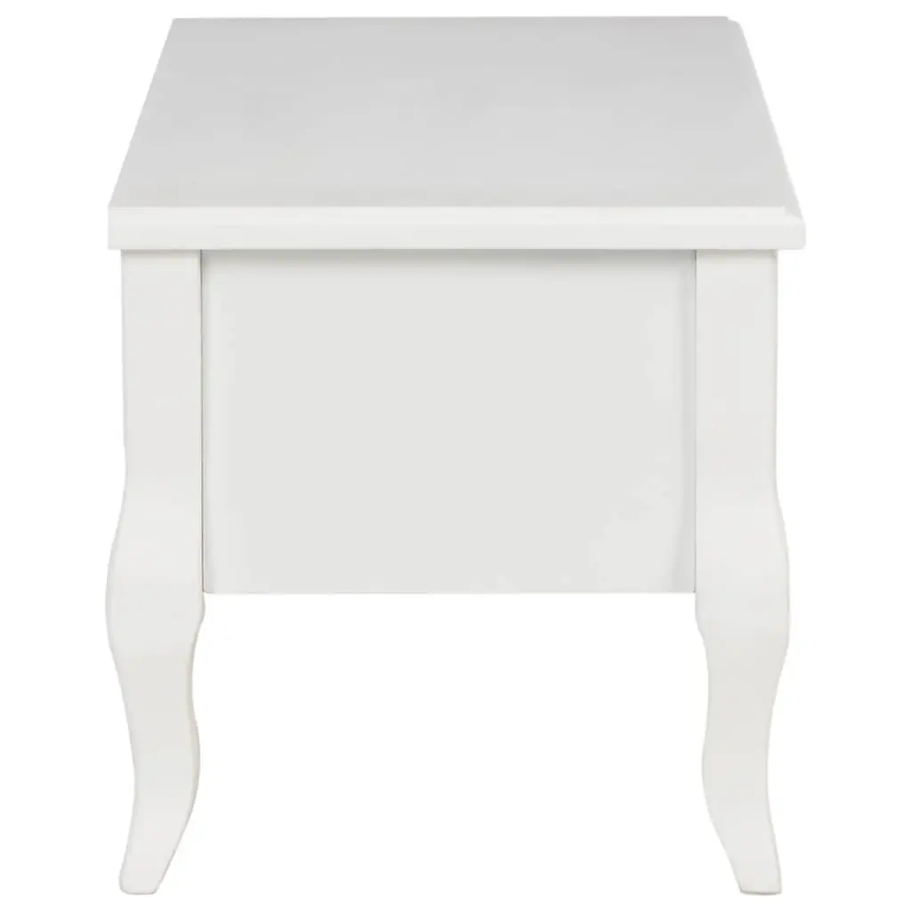 TV Cabinet Wood 100x35x35 cm White Storage Unit with 3 Drawers