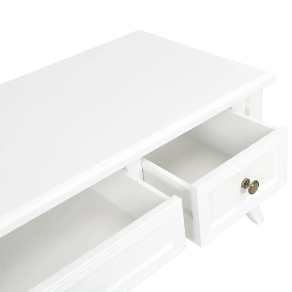 TV Cabinet Wood 100x35x35 cm White Storage Unit with 3 Drawers