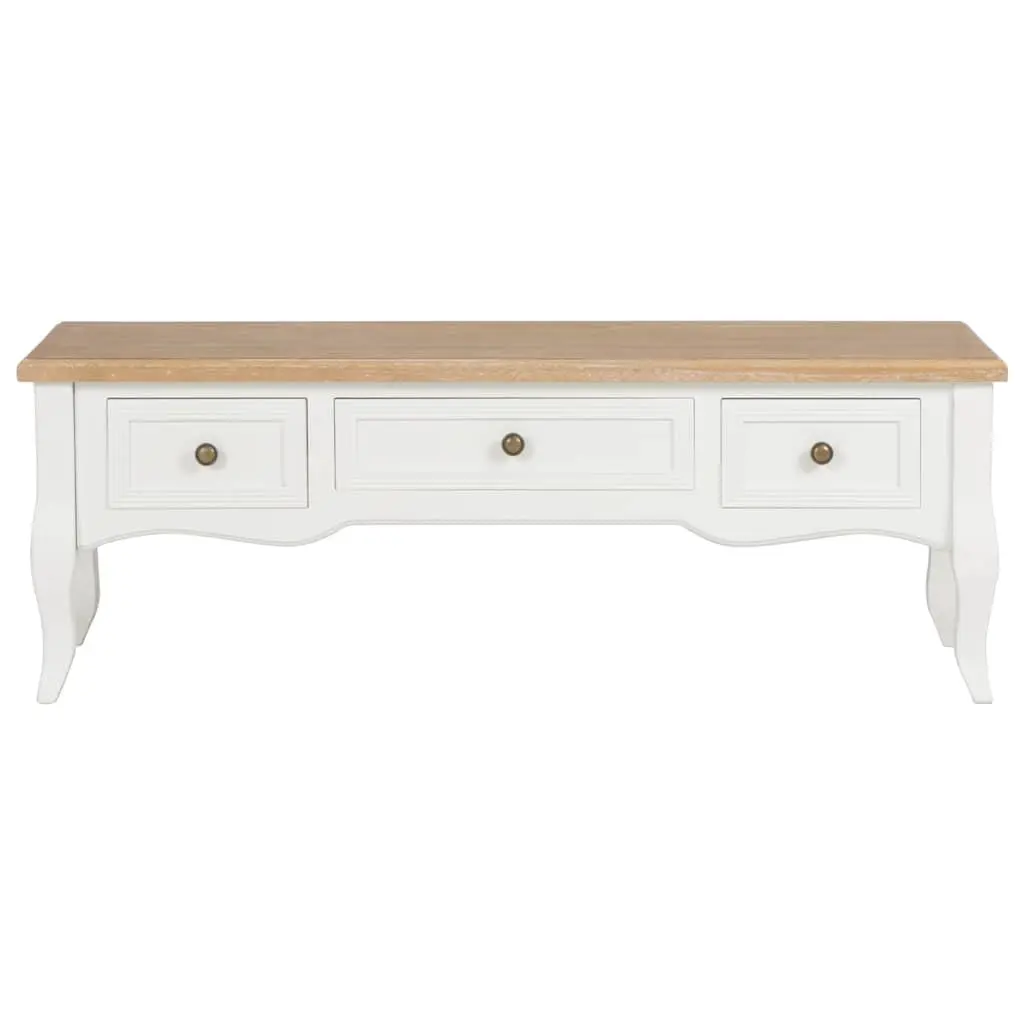 TV Cabinet Wood 100x35x35cm White Storage Unit with 3 Drawers