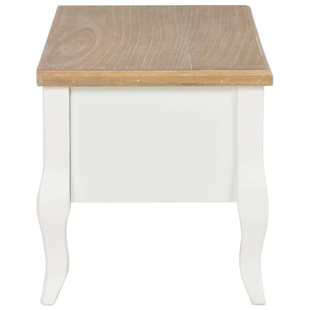 TV Cabinet Wood 100x35x35cm White Storage Unit with 3 Drawers