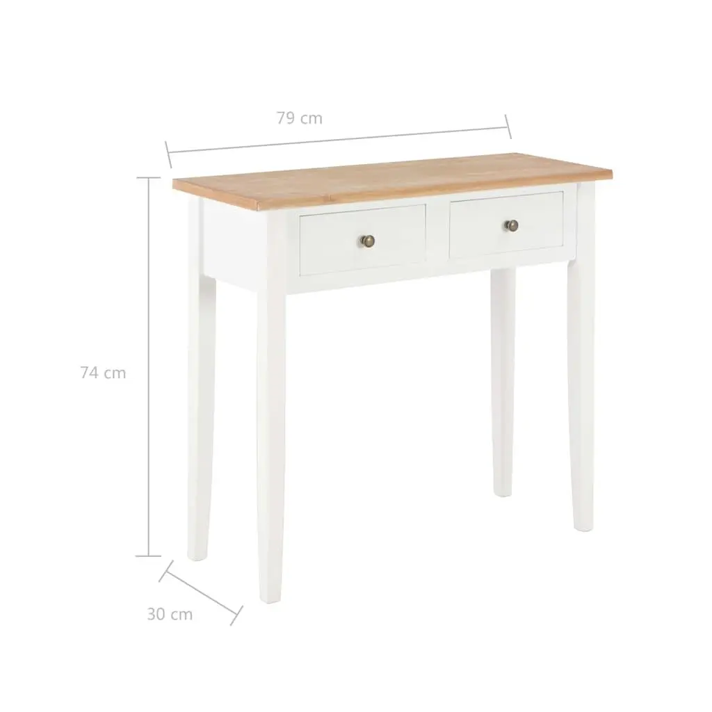 Console Table MDF and Pinewood 79 x 30 x 74 cm White with Drawers