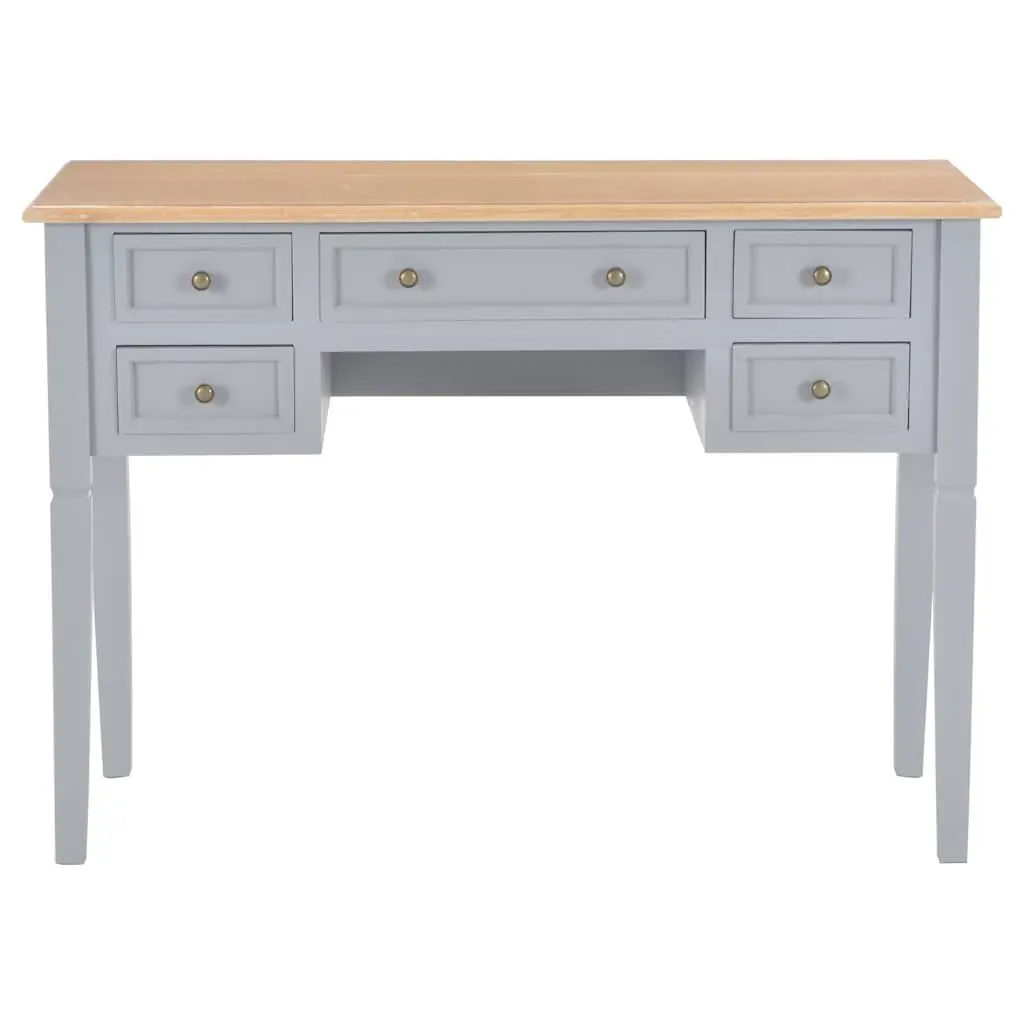 Writing Desk Grey MDF Pinewood 109.5 x 45 x 77.5 cm Home Office Furniture