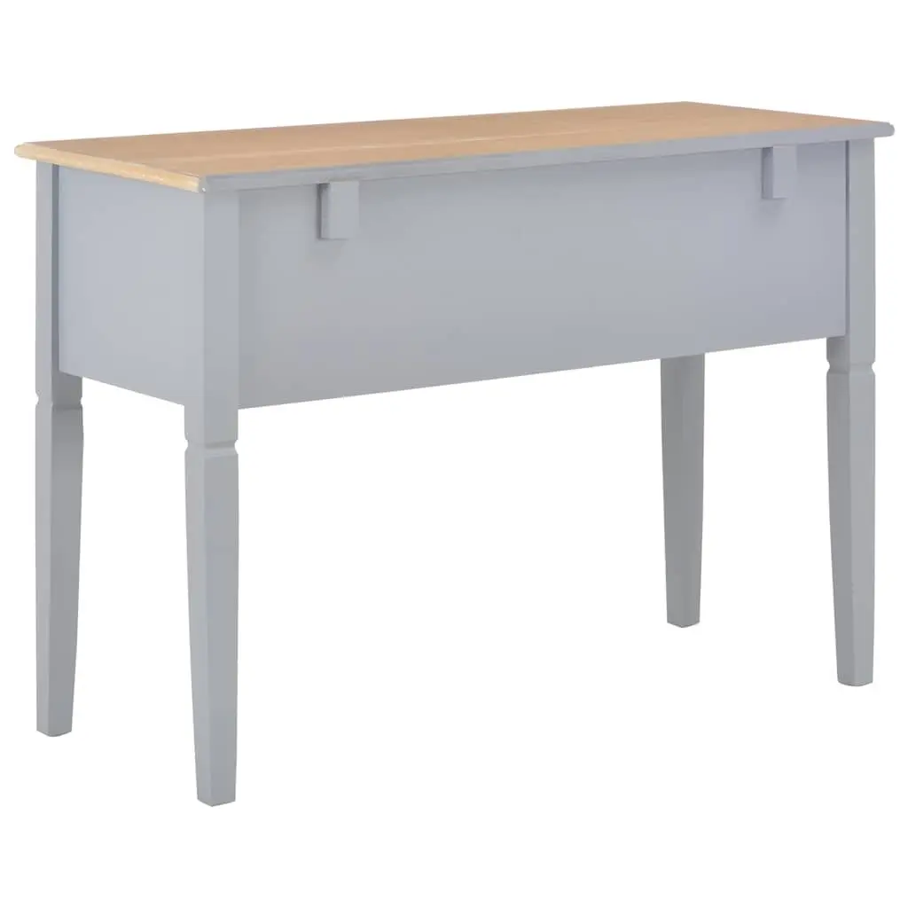 Writing Desk Grey MDF Pinewood 109.5 x 45 x 77.5 cm Home Office Furniture