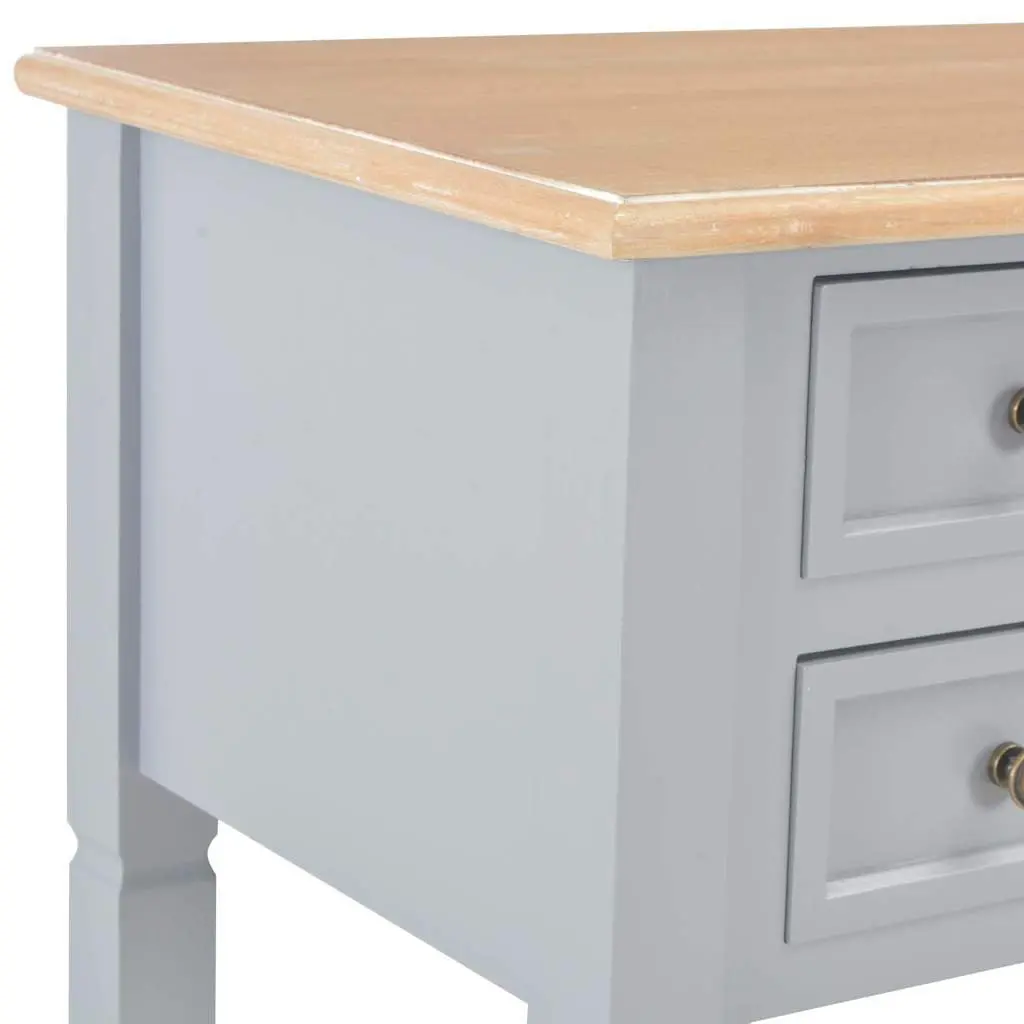 Writing Desk Grey MDF Pinewood 109.5 x 45 x 77.5 cm Home Office Furniture