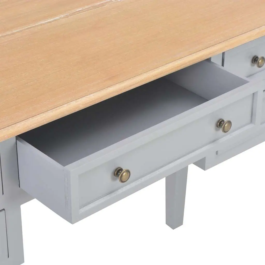 Writing Desk Grey MDF Pinewood 109.5 x 45 x 77.5 cm Home Office Furniture