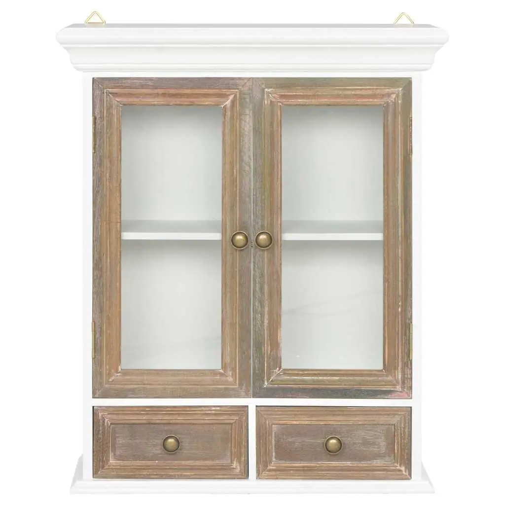 Wall Cabinet Engineered Wood 49x22x59cm White Kitchen Bathroom Living Room Storage Cupboard
