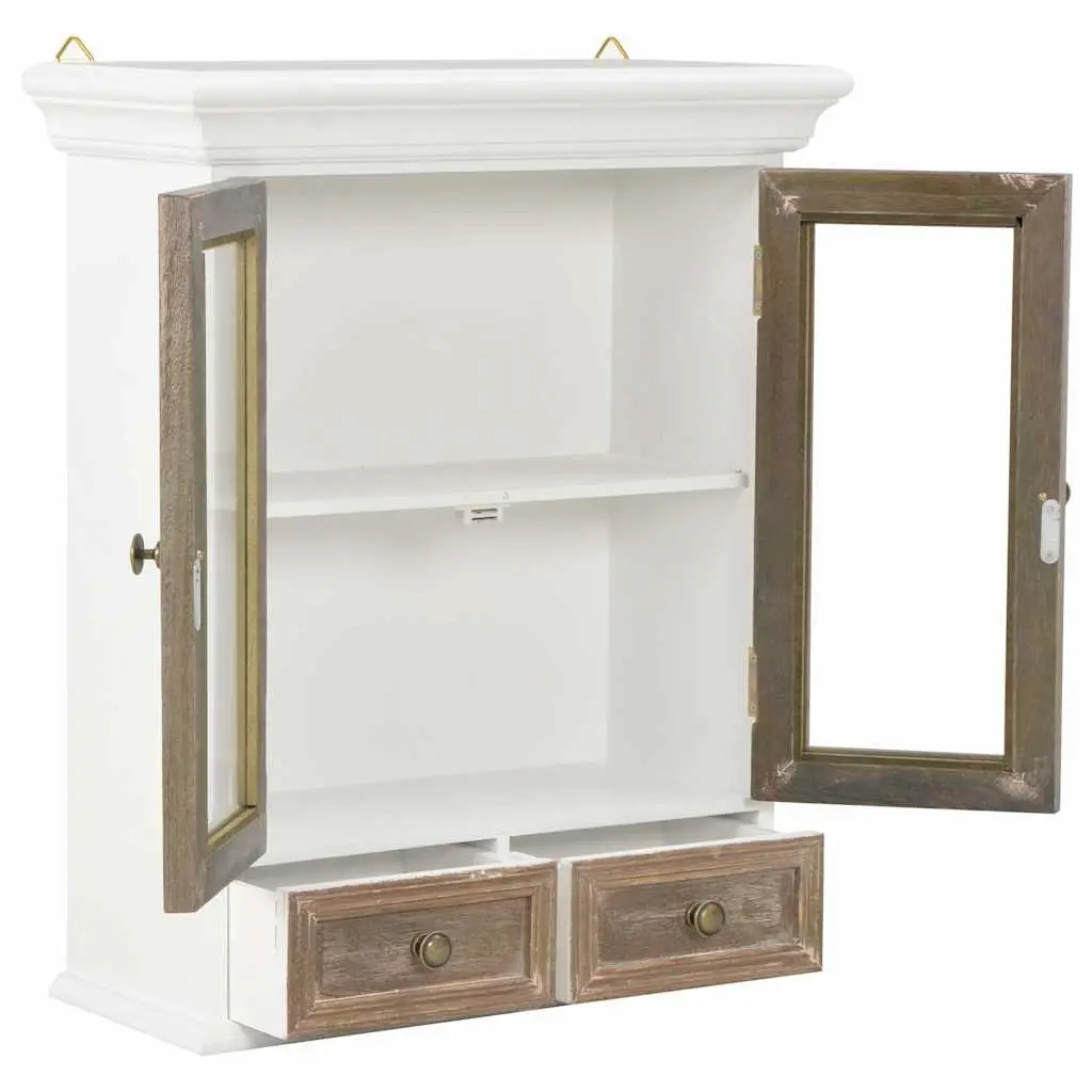 Wall Cabinet Engineered Wood 49x22x59cm White Kitchen Bathroom Living Room Storage Cupboard