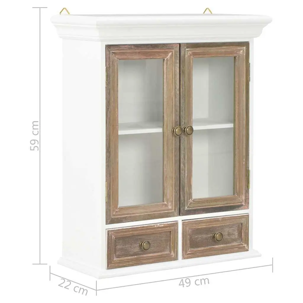 Wall Cabinet Engineered Wood 49x22x59cm White Kitchen Bathroom Living Room Storage Cupboard