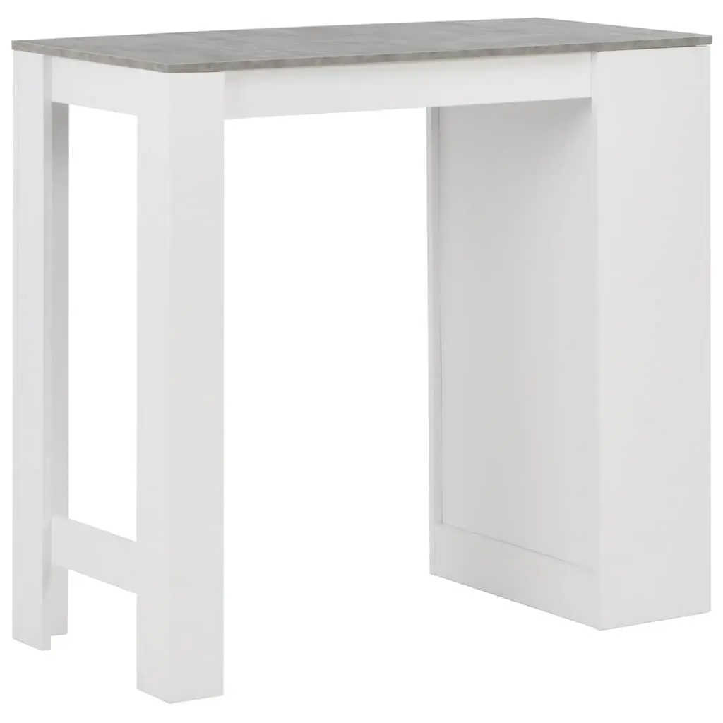 Bar Table Engineered Wood 110 x 50 x 103 cm White with Storage Shelf