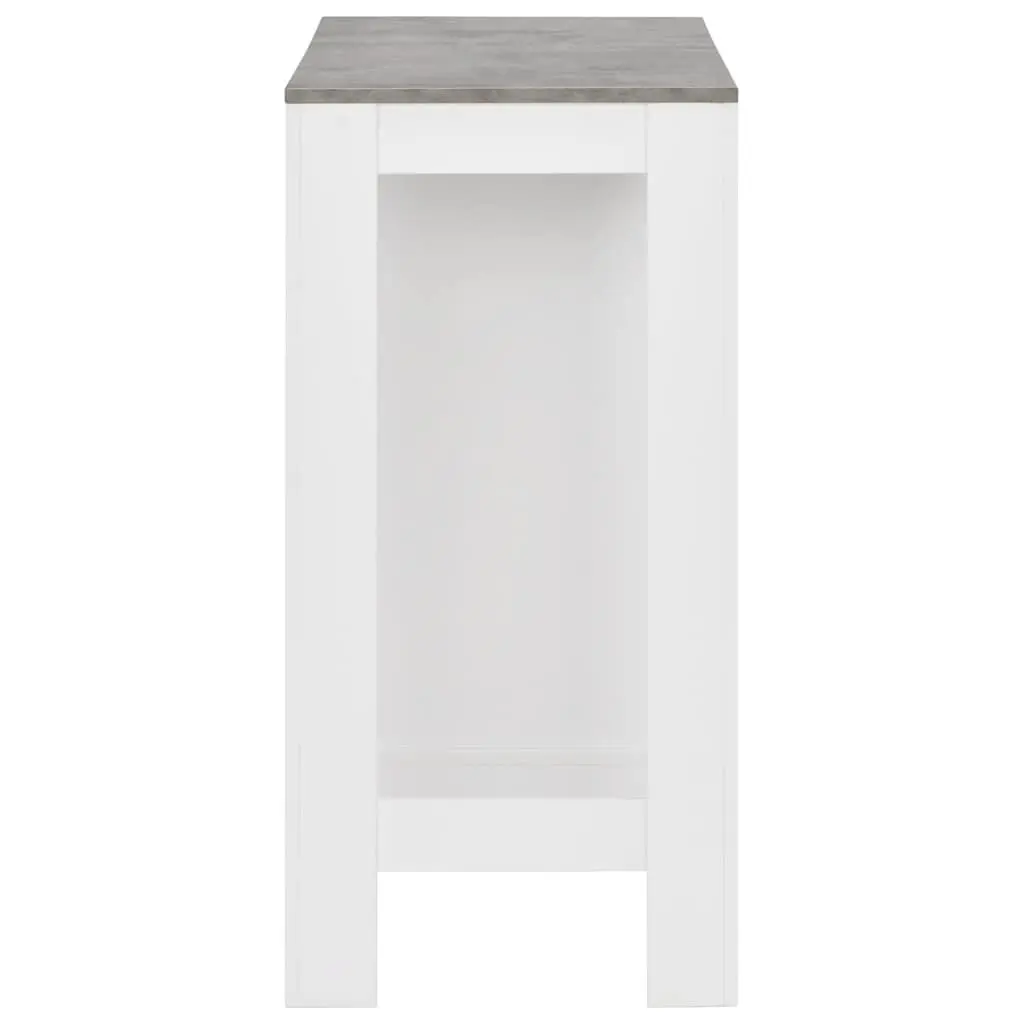 Bar Table Engineered Wood 110 x 50 x 103 cm White with Storage Shelf