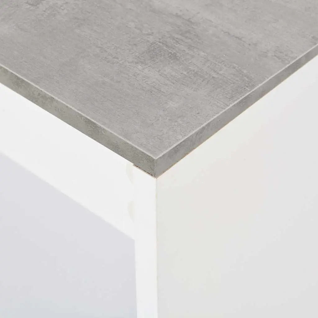 Bar Table Engineered Wood 110 x 50 x 103 cm White with Storage Shelf