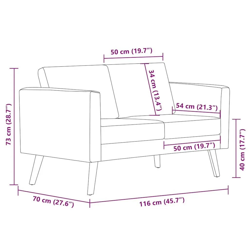 CreamFabric2SeaterSofaWoodenFrameThickPaddedCushionsWideSeatingAreaMachineWashableCovers