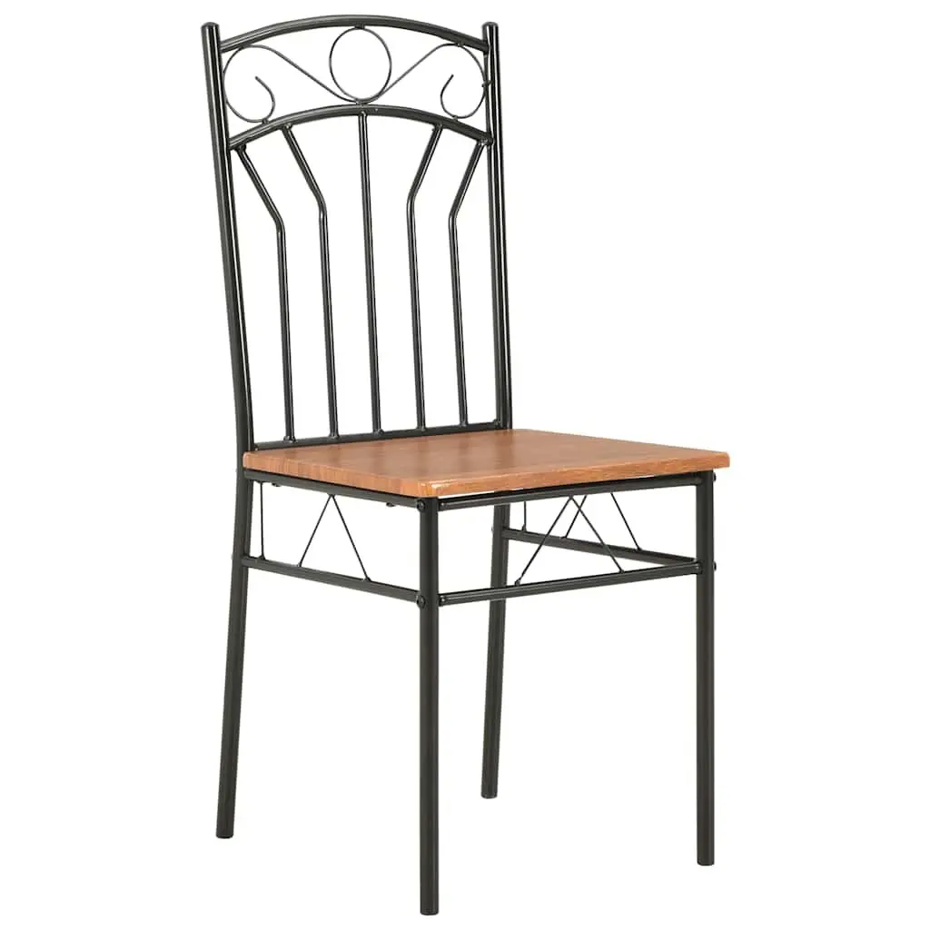 6-Piece Brown Dining Chair Set for Home Use
