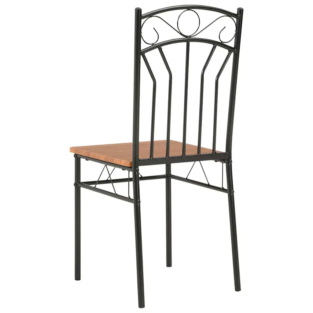 6-Piece Brown Dining Chair Set for Home Use