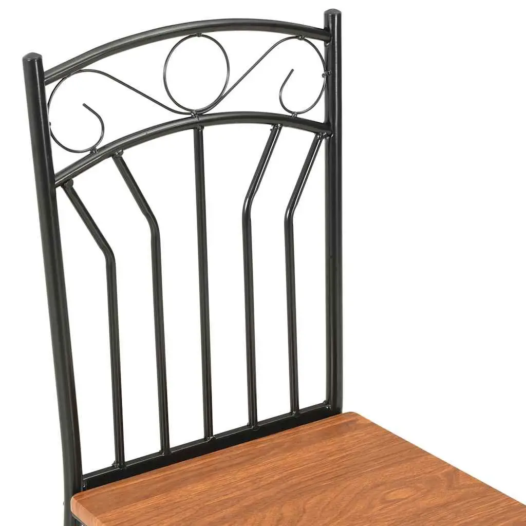 6-Piece Brown Dining Chair Set for Home Use