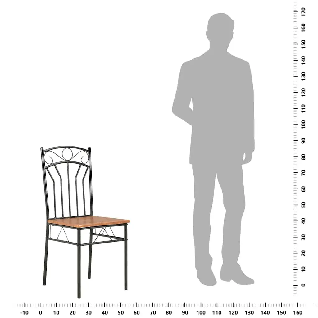 6-Piece Brown Dining Chair Set for Home Use