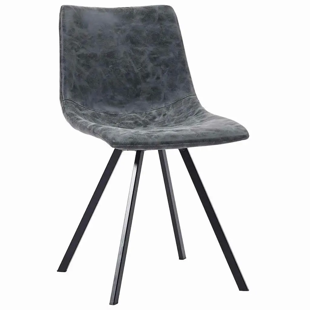 Dining Chairs Faux Leather Padded 4 Piece Black Modern