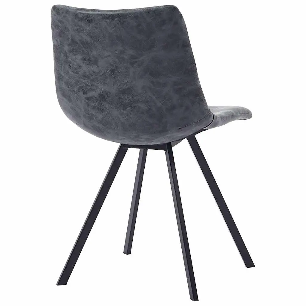 Dining Chairs Faux Leather Padded 4 Piece Black Modern