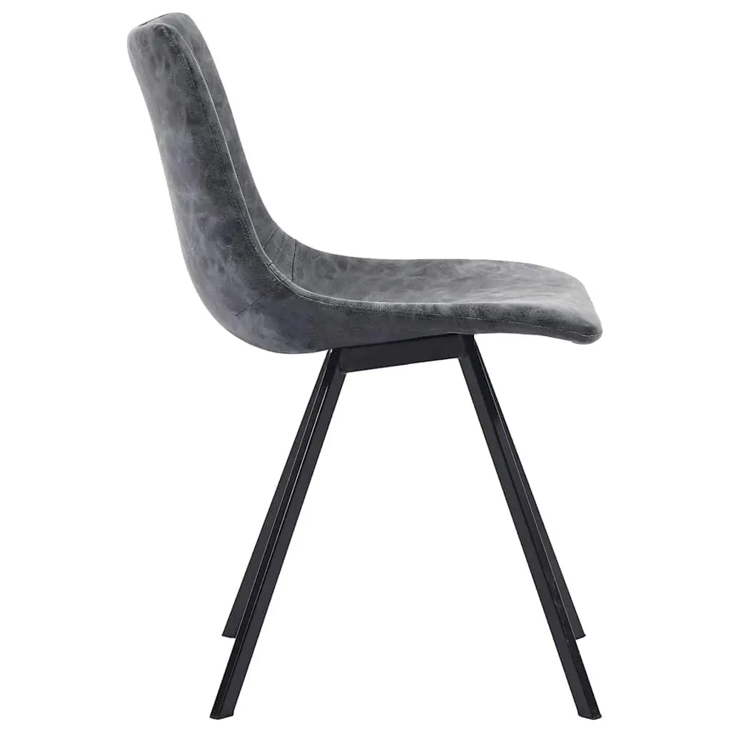 Dining Chairs Faux Leather Padded 4 Piece Black Modern