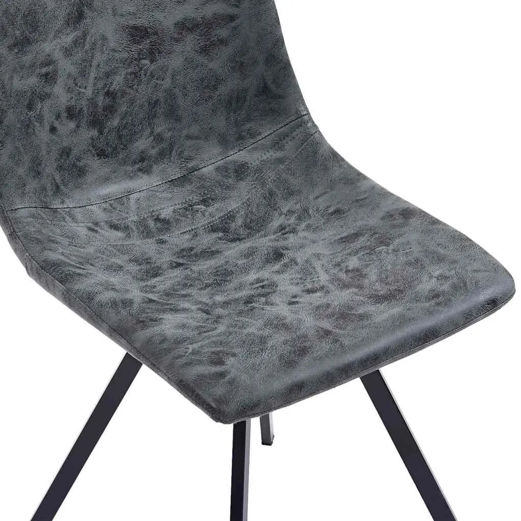 Dining Chairs Faux Leather Padded 4 Piece Black Modern